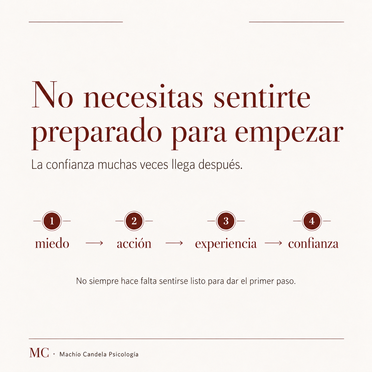 Resumen visual: No necesitas sentirte preparado para empezar
