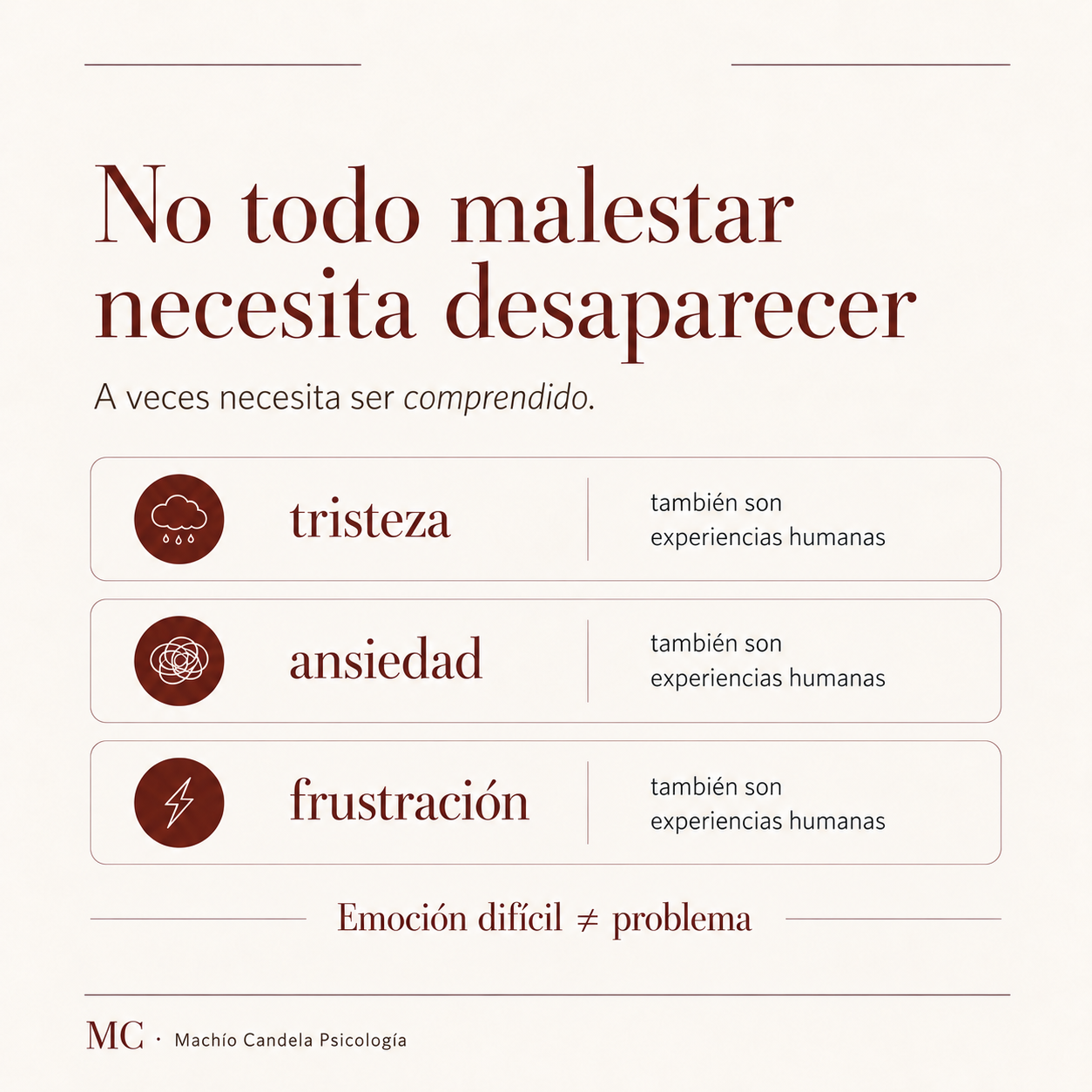 Resumen visual: No todo malestar necesita desaparecer
